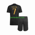 Camisolas de futebol Real Madrid Vini Jr 7 Criança Equipamento 3ª 2023/24 Manga Curta